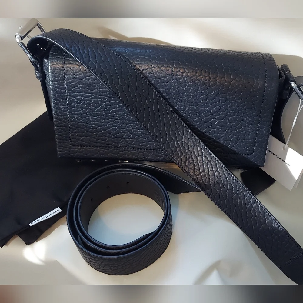 Alexander Wang Ricco Black Textured Leather Bag (Medium) - Picture 7 of 15